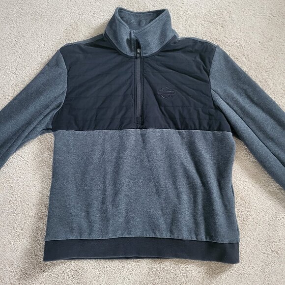 Harley Davidson Mens 1/4 Zip Pullover - Picture 1 of 5